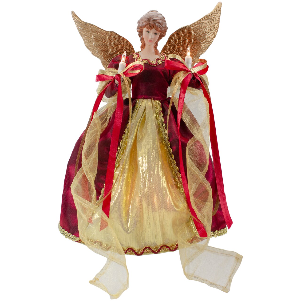 Northlight Lighted Angel with Wings Christmas Tree Topper - 13.5" - Clear Lights